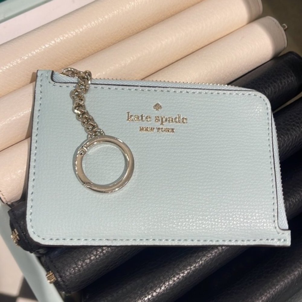 Kate Spade Darcy Medium L-Zip Card Holder Blue Glow - Picture 9 of 16